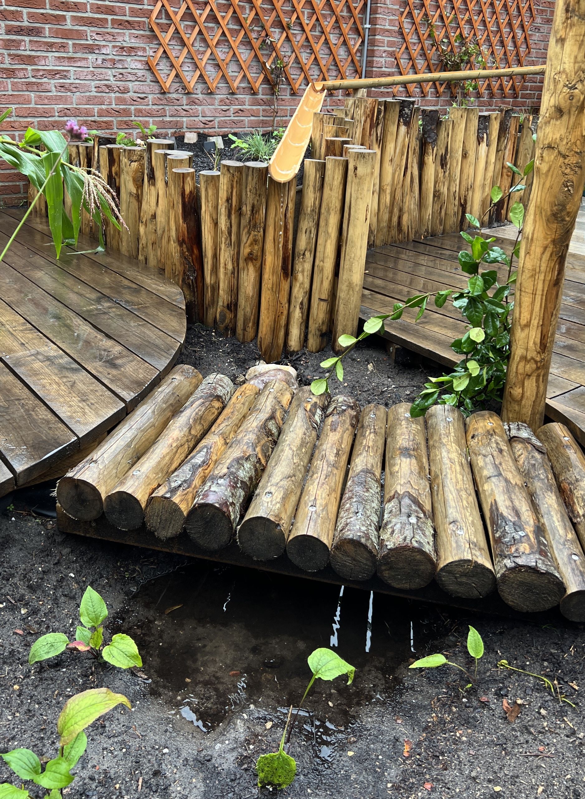 Detail van de tuin met wadi